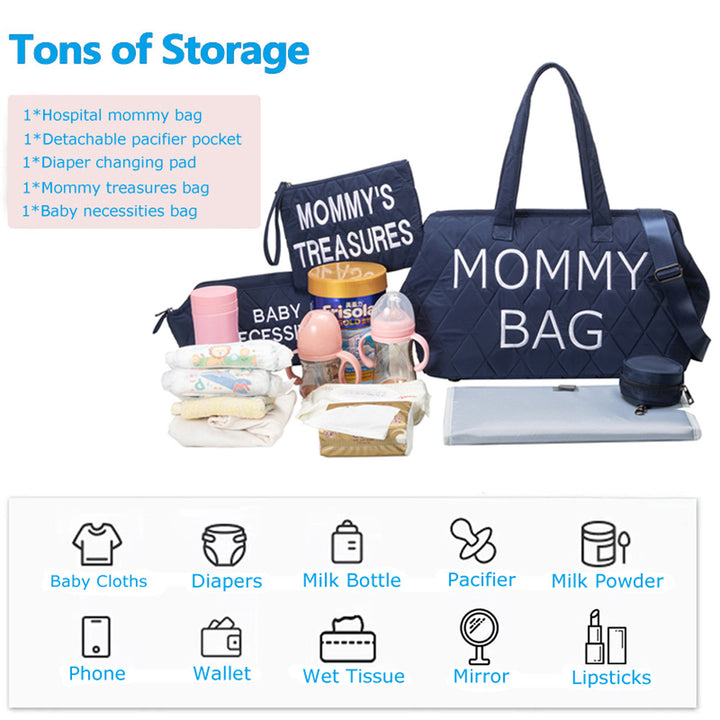 Multi-Functional Quilted Diaper Tote Set Kalsten