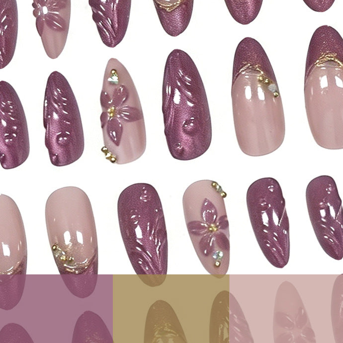 Decorative Floral Acrylic Nail Art Enhancements Kalsten