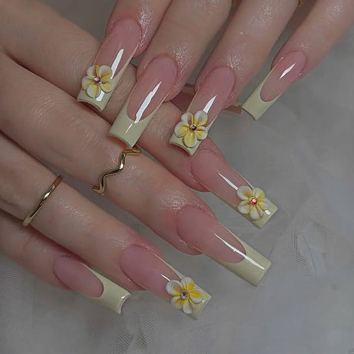 Artistic Floral Press-On Nails Kit kalsten
