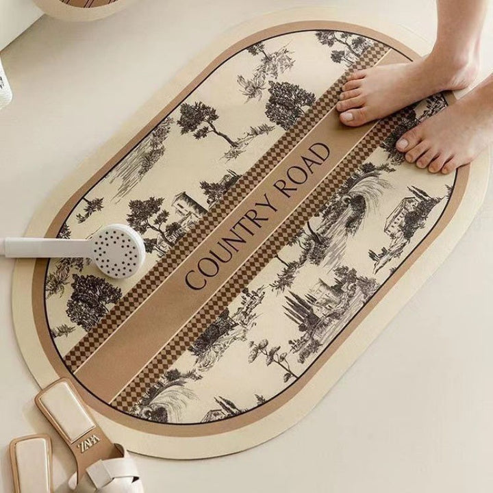 Elegant Floral Design Bath Mat Kalsten