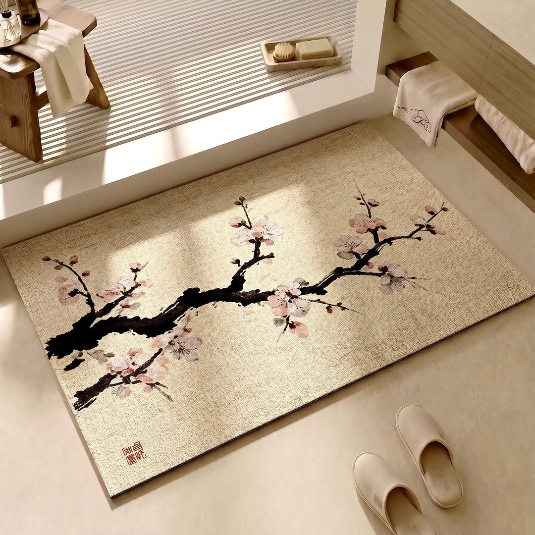 Decorative Floral Pattern Bath Mat