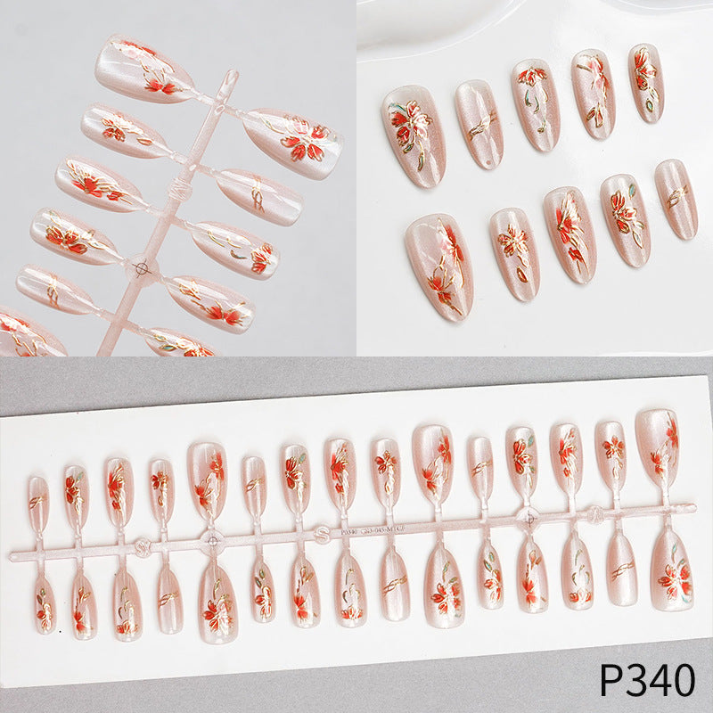 Floral Design Press-On Nails