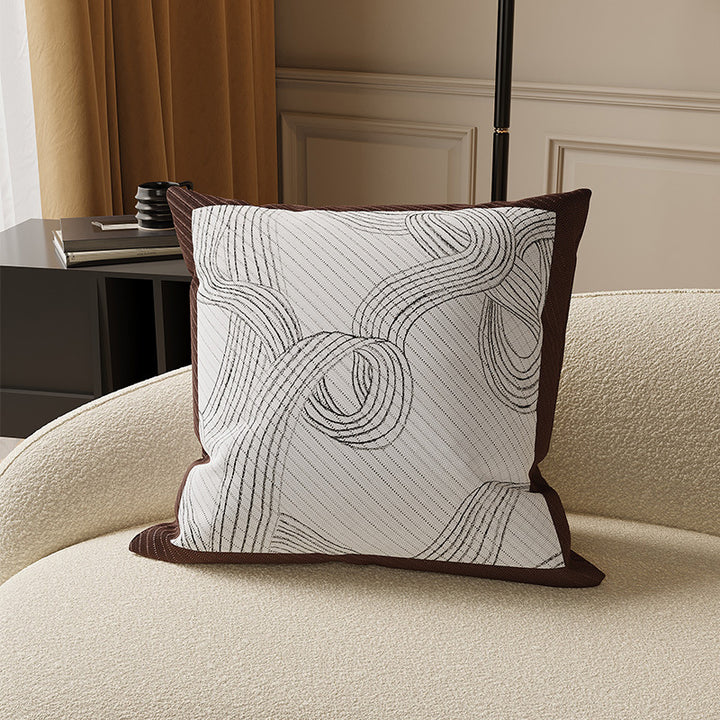 Textured Abstract Brushstroke Cotton-Linen Square Throw Pillow Cover with Hidden Zipper