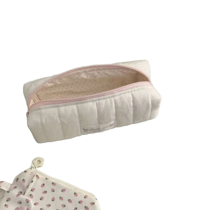Quilted Cosmetic Pencil Case
