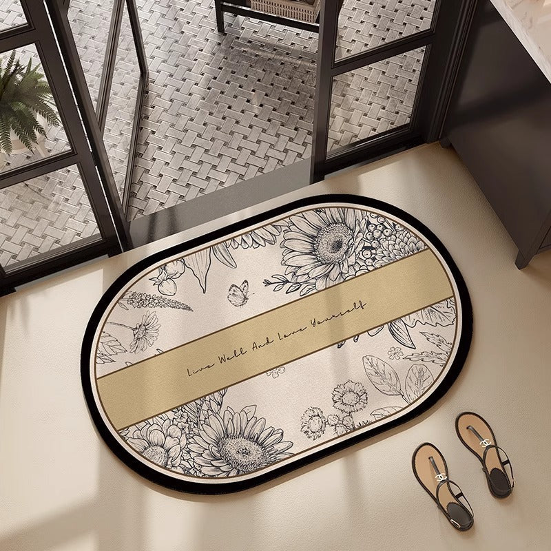 Floral Embroidered Bath Mat Kalsten