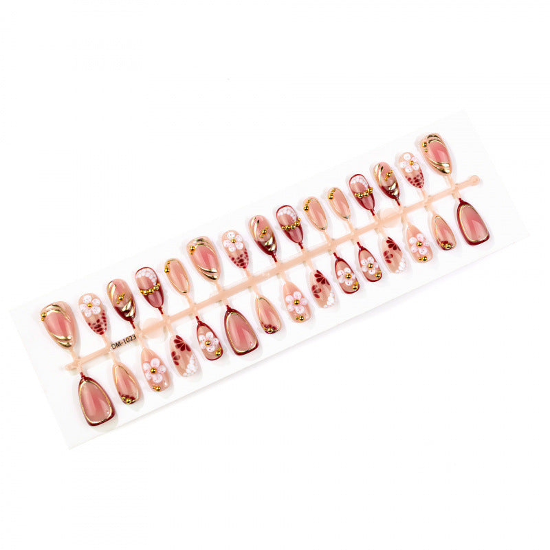 Artistic Floral Design Press-On Nail Set