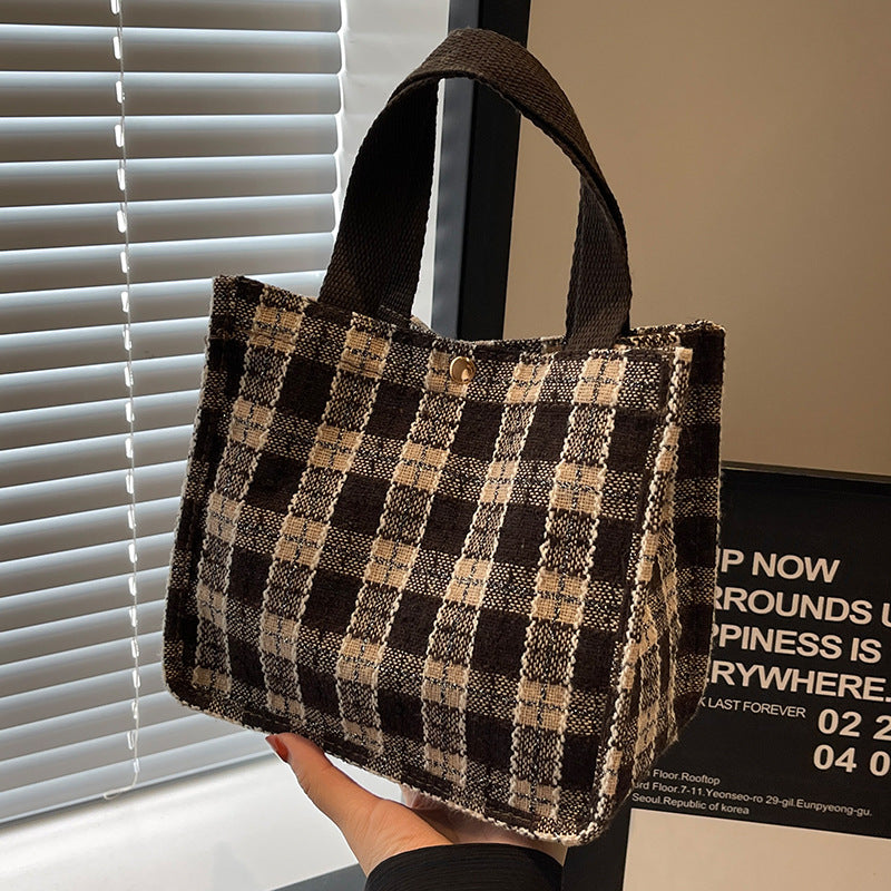 Fashionable Plaid Tote Bag