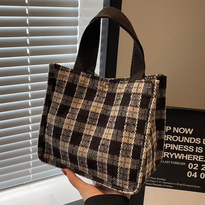 Fashionable Plaid Tote Bag