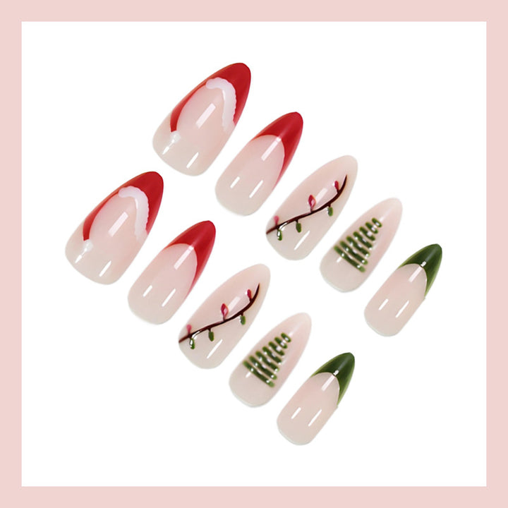Artificial nail set with elegant Christmas motifs Kalsten