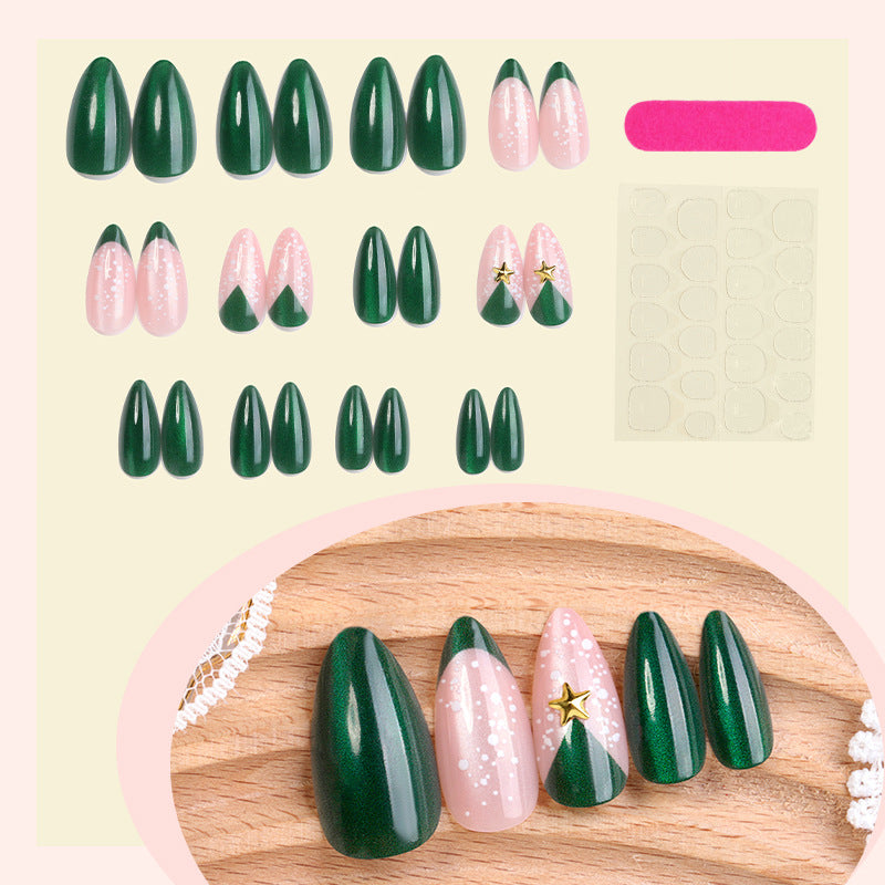 Deluxe Press-On Nail Set with Christmas-inspired Designs kalsten