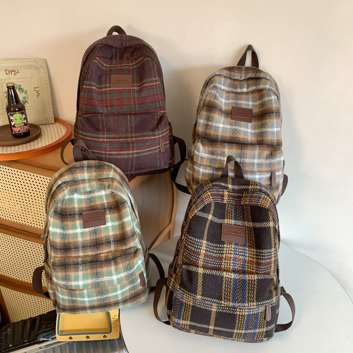 Stylish Plaid Backpack Kalsten