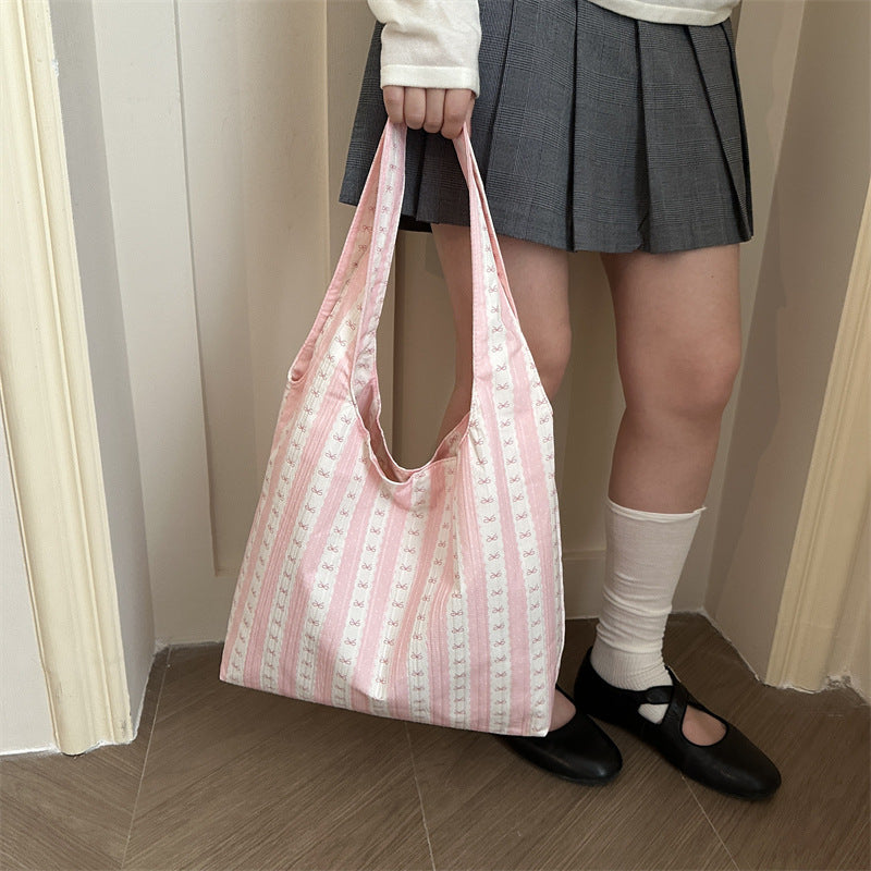 Striped Cotton Tote Bag