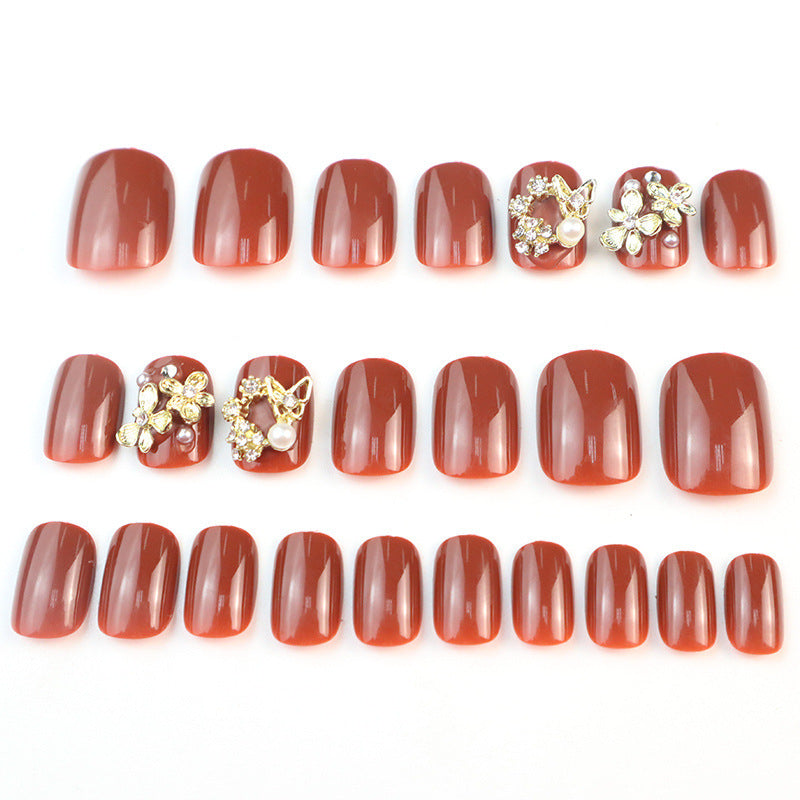 Decorative Rhinestone Press-On Nail Set
