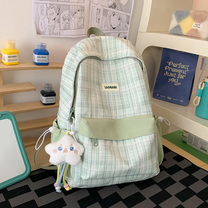 Chic Checked Casual Backpack Kalsten