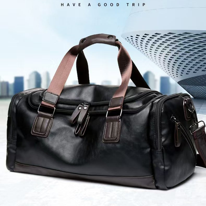 Premium Leather Travel Duffle Bag