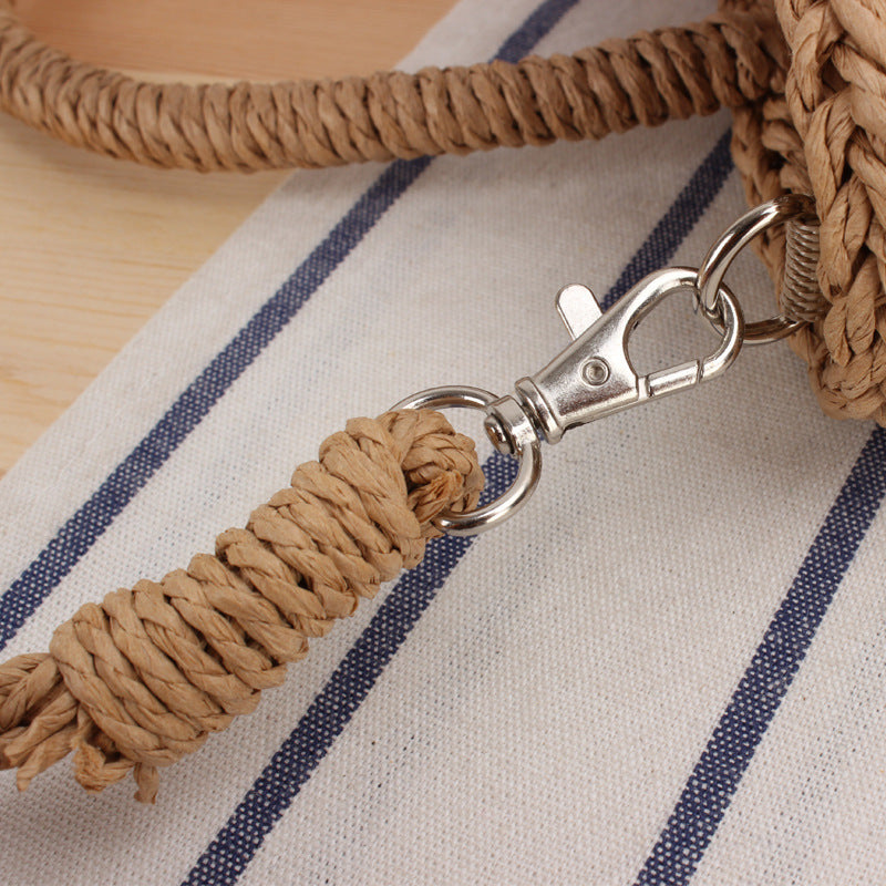 Handbag Made of Woven Natural Material with Fashionable Fringes Kalsten
