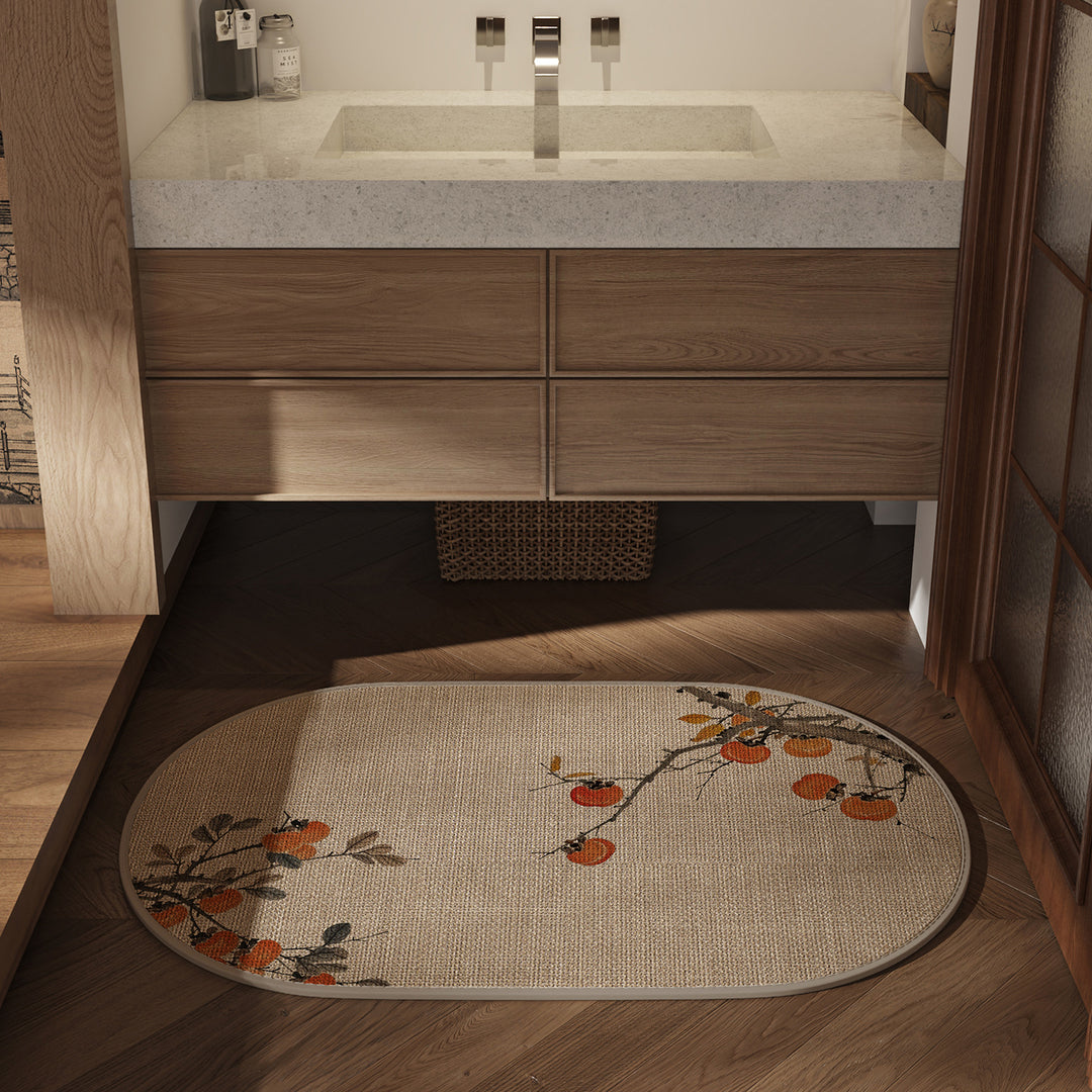 Oval-shaped Decorative Bath Mat Kalsten