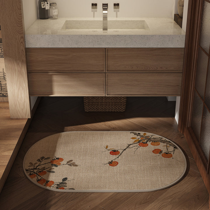 Oval-shaped Decorative Bath Mat Kalsten