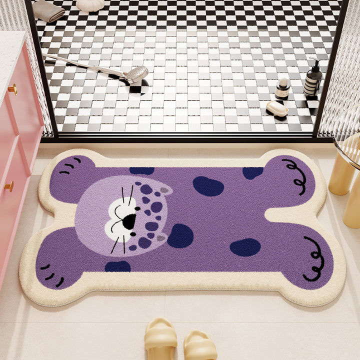 Cartoon Animal-Themed Bath Mat Kalsten