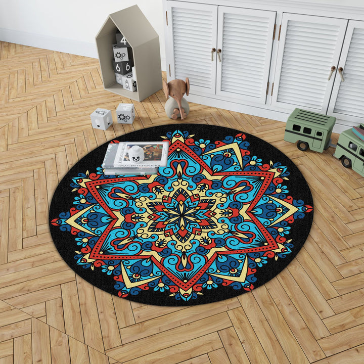 Mandala Print Round Area Rug Kalsten