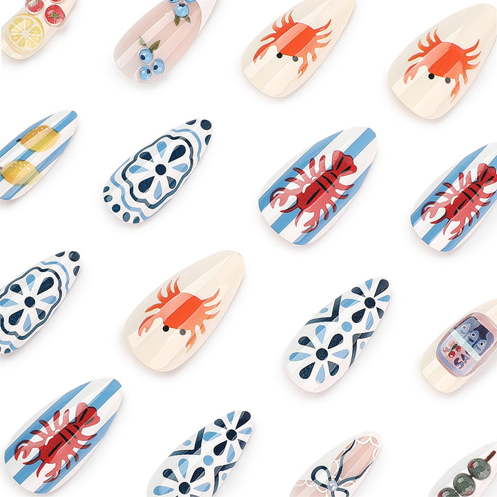 Artistic acrylic nails with unique designs Kalsten