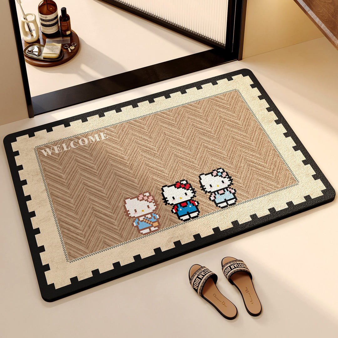 Cute Cat-Themed Bathroom Mat