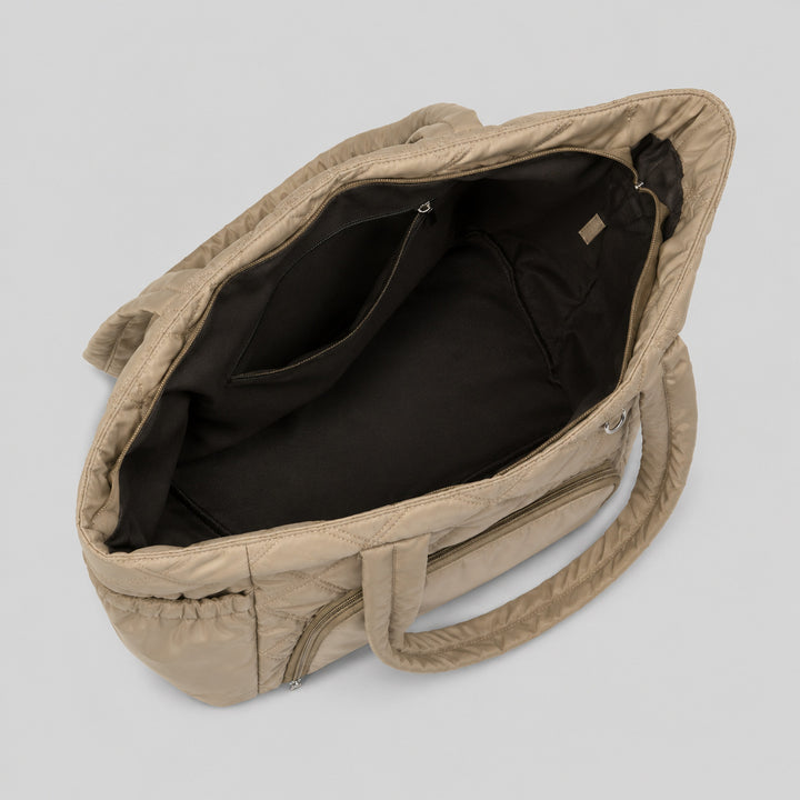 Quilted Multi-Compartment Travel Tote