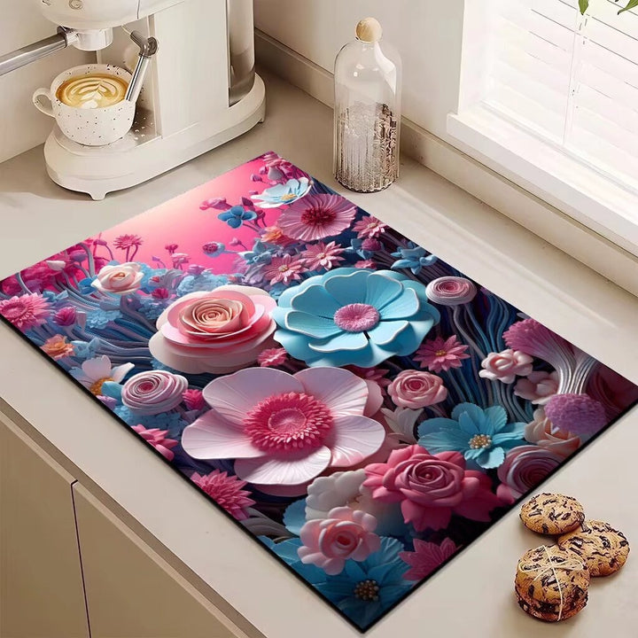 Decorative Floral Kitchen Mat Kalsten
