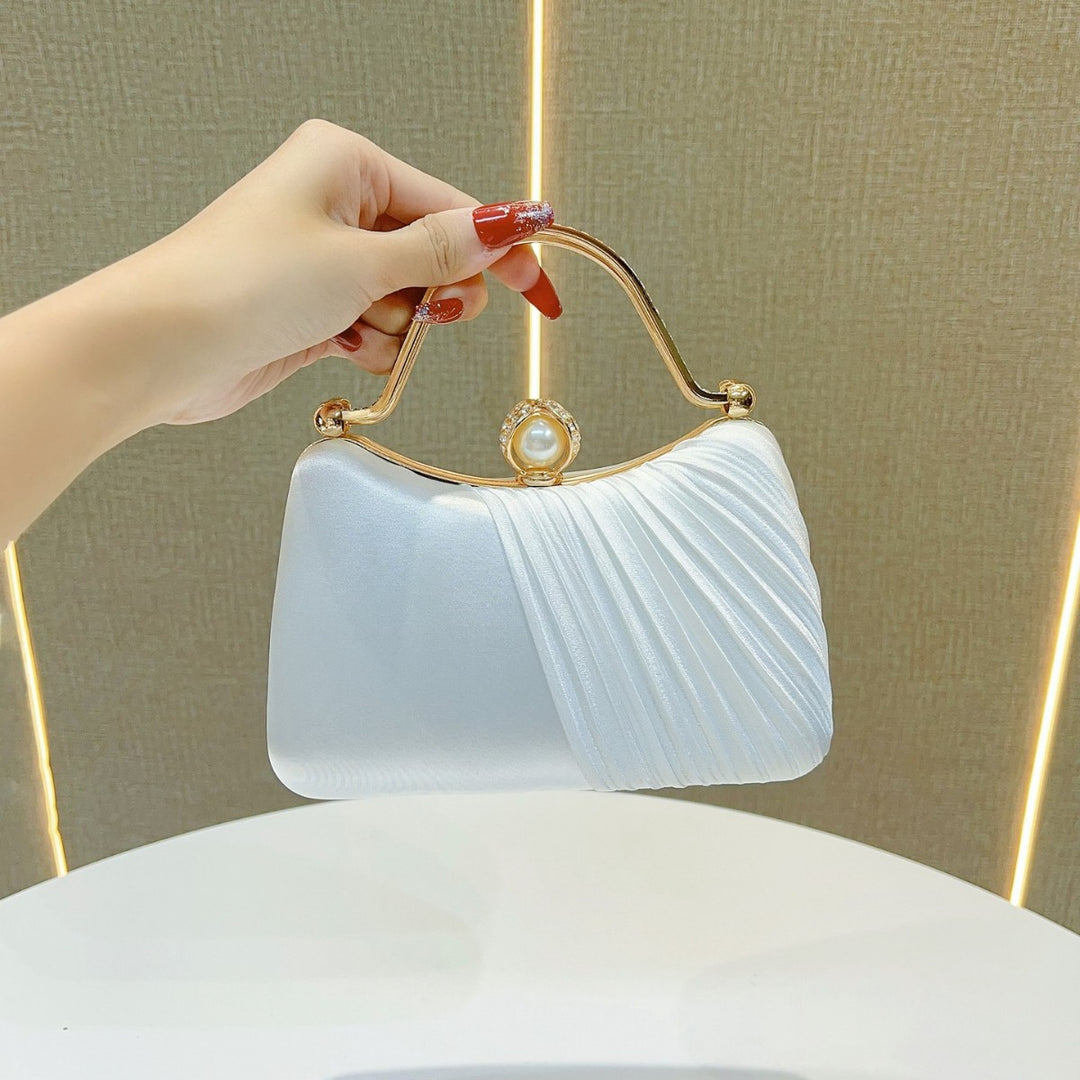 Satin Pleated Evening Handbag