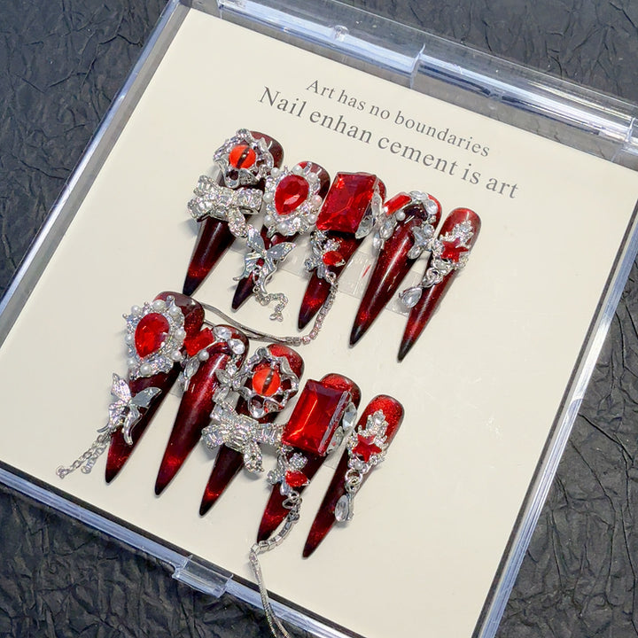 Glamorous Artistic Rhinestone Nail Enhancements