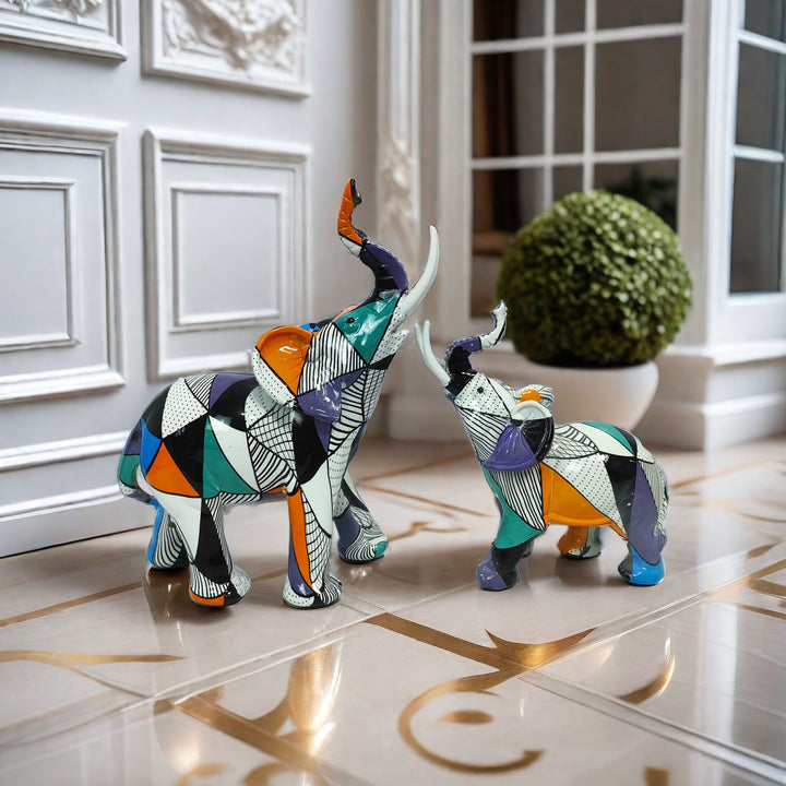 Artistic elephant figure with colorful design Kalsten