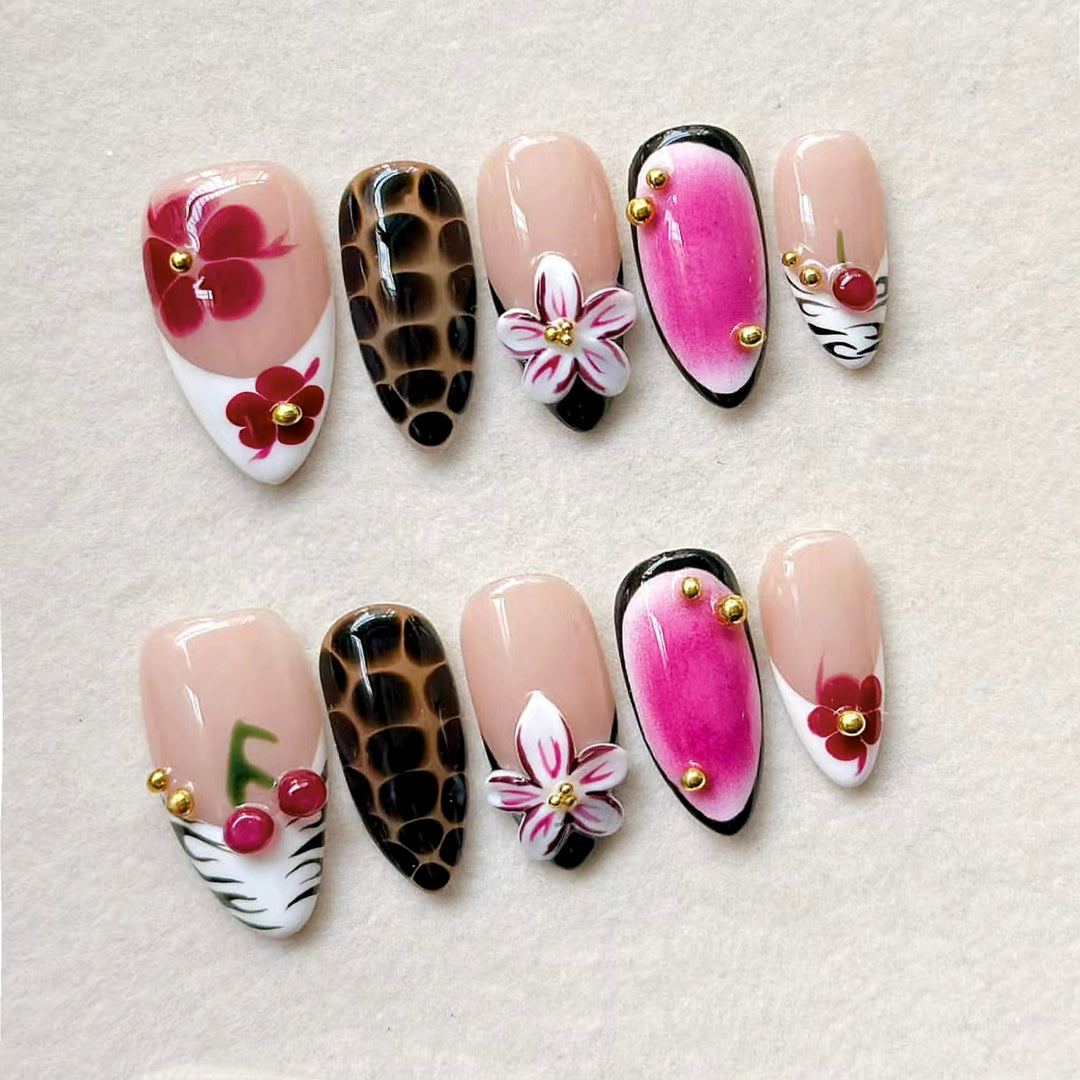 Decorative Floral Press-On Nail Art Set Kalsten 1790636617