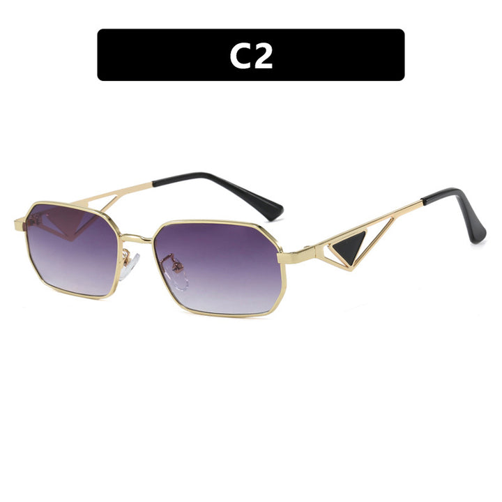 Women geometric luxury sunglasses with slim glossy frame Kalsten