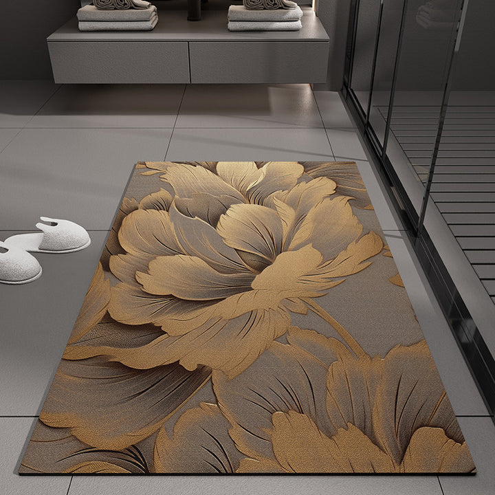 Floral Embossed Bath Mat