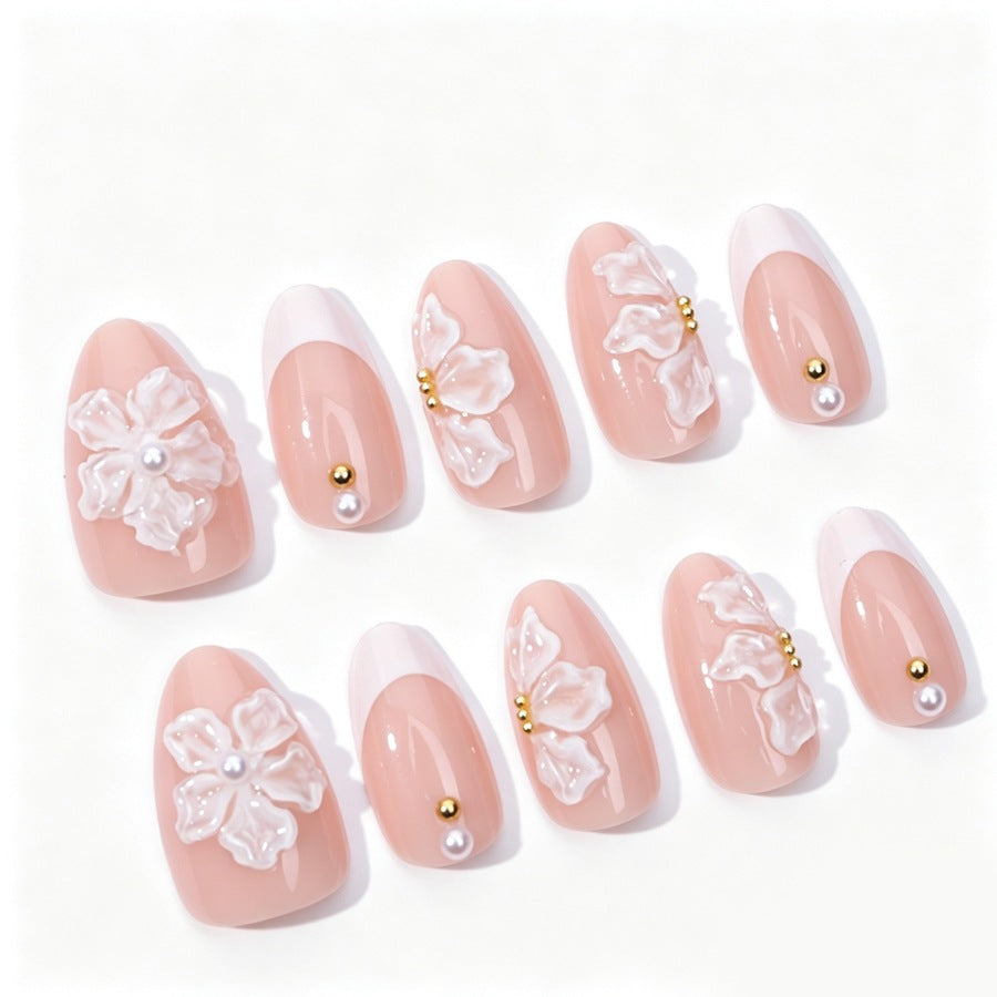 Nail art set with delicate floral patterns and elegant details Kalsten