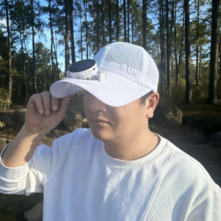 Sun Cap with removable solar fan, breathable mesh and adjustable umbrella Kalsten