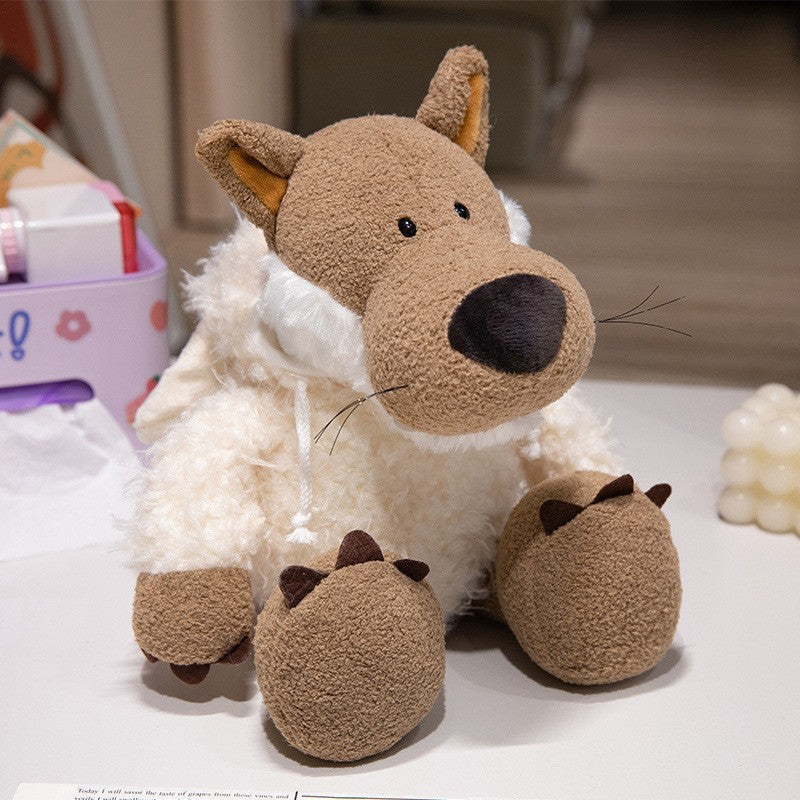 Plush Raccoon Soft Fur Sitting Stuffed Animal with Embroidered Face and Fluffy Tail Kalsten