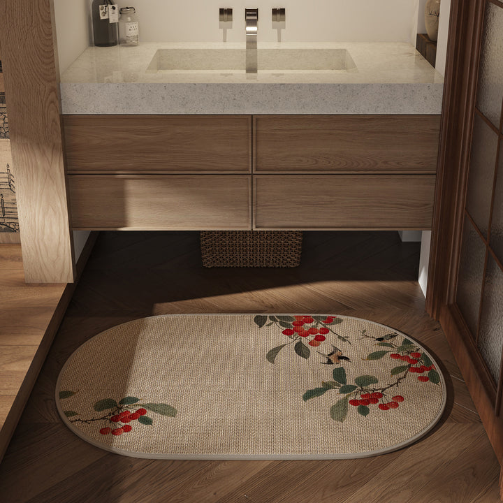 Oval-shaped Decorative Bath Mat Kalsten