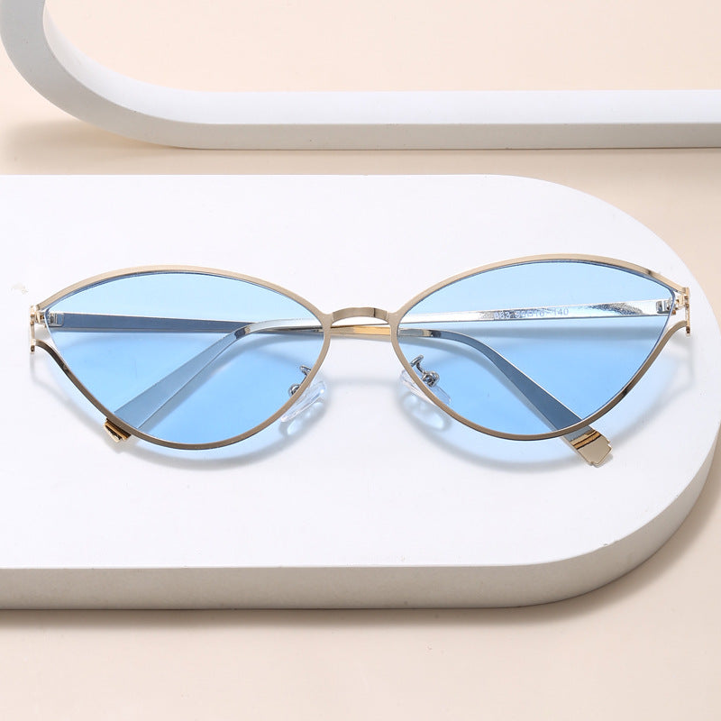 Fashionable Cat-Eye Sunglasses with Thin Metal Frame Kalsten