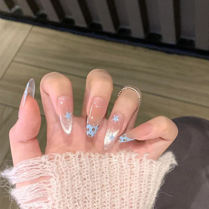 Artistic Press-On Nail Set with Star Design Kalsten