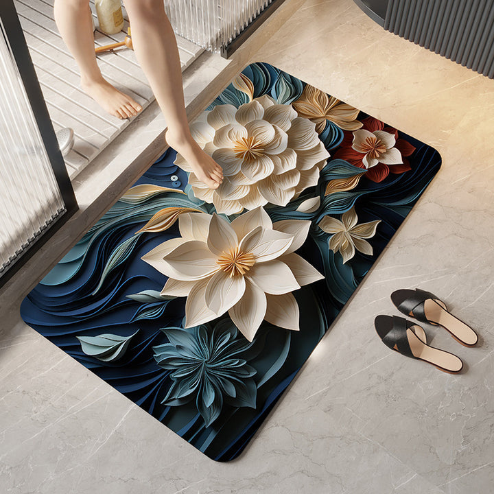 Artistic Floral Design Bath Mat Kalsten