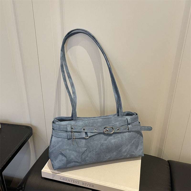 Stylish Faux Suede Handheld Tote Bag