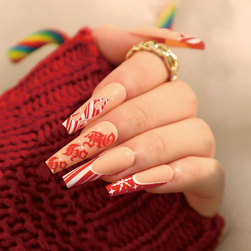 Artistic nail extensions in festive design Kalsten