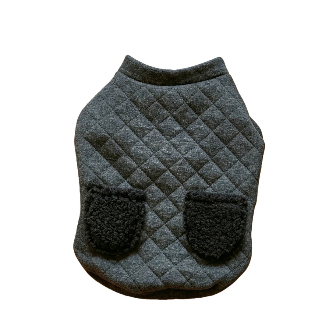 Quilted Sherpa-Pocket Dog Sweater Vest