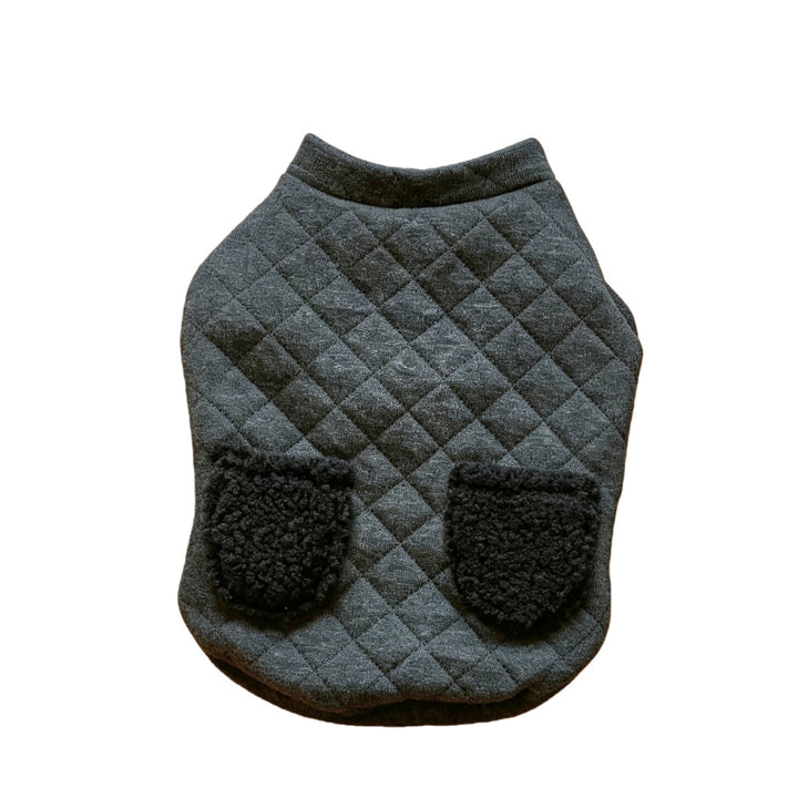 Quilted Sherpa-Pocket Dog Sweater Vest