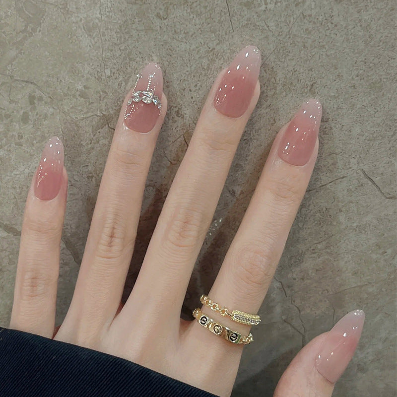 Elegant Ombre Stiletto Press-On Nails with Rhinestone Accents Kalsten