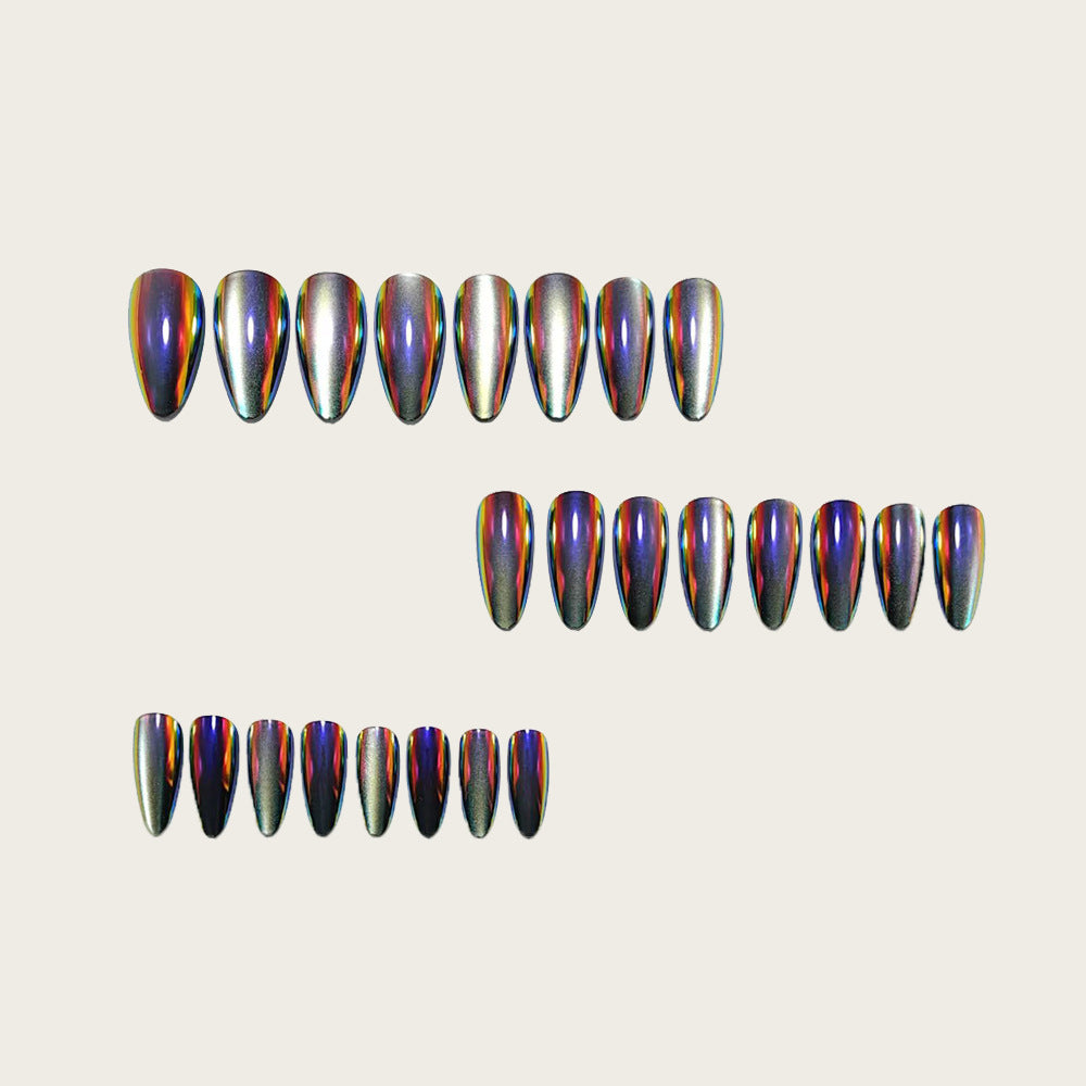 Glossy Artificial Nails in Futuristic Style Kalsten