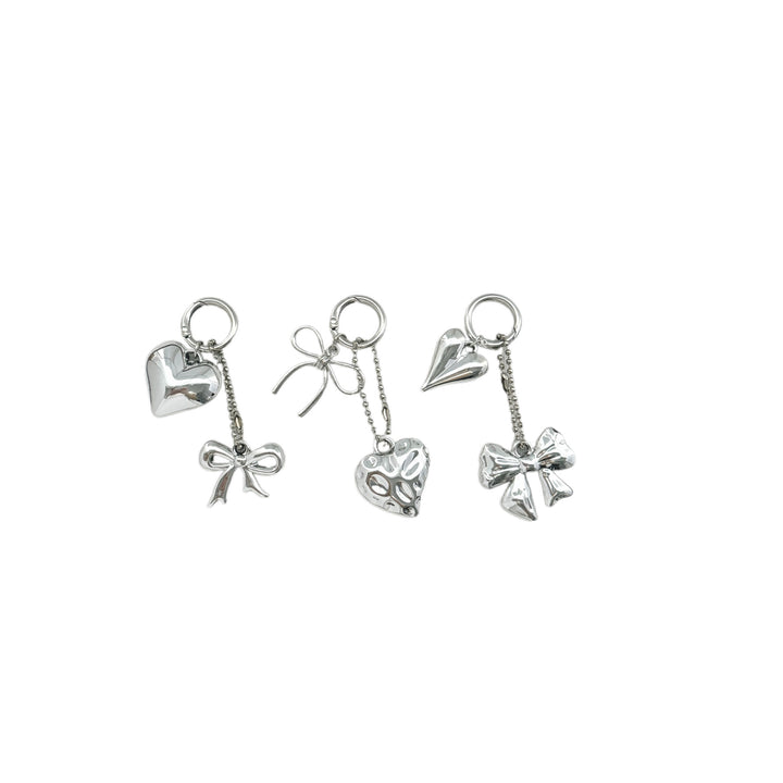 Heart-Shaped Charm Keychain with Bow Kalsten