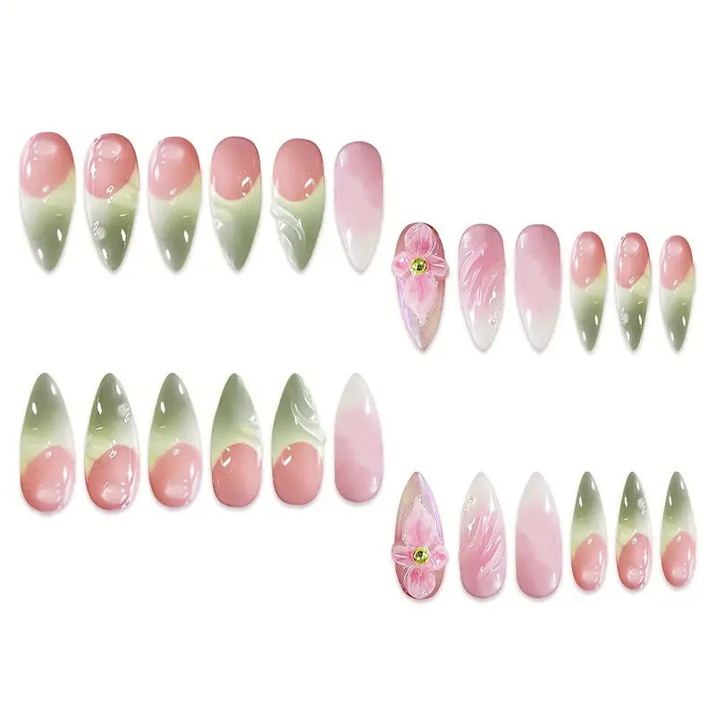 Floral Art Acrylic Nail Extensions Kalsten 1789447284