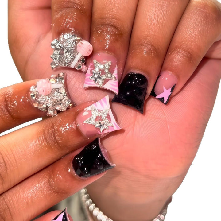 Glamorous Floral-Embellished Nail Art Extensions Kalsten